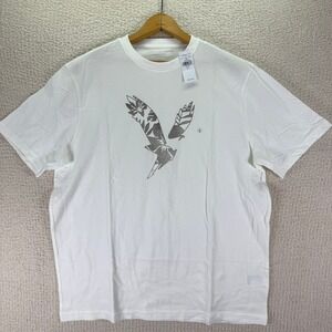 American‎ Eagle Super Soft Graphic White T-Shirt Standard Fit Size Large